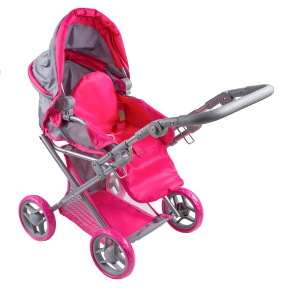 Cărucior de jucărie 2în 1 - Baby Mix Elsa - gri-roz