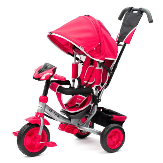 Tricikli tolókarral Baby Mix Lux Trike - rózsaszín