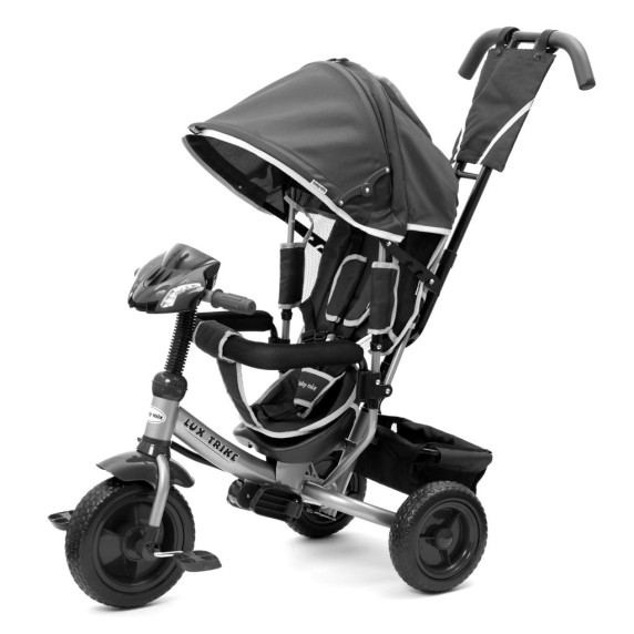 Tricicletă cu mâner - Baby Mix Lux Trike - gri închis