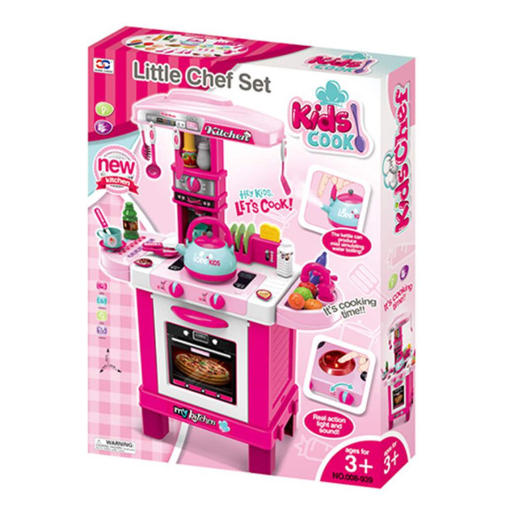Játékkonyha teáskannával és kiegészítőkkel BABY MIX My Kitchen - Rózsaszín