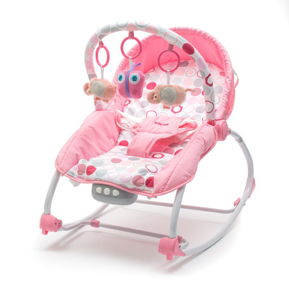 Scaun leagăn bebe - Baby Mix - roz/alb