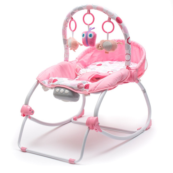 Scaun leagăn bebe - Baby Mix - roz/alb