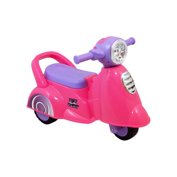 Motocicletă acționată cu picioarele cu efect de sunet - Baby Mix Scooter - pink