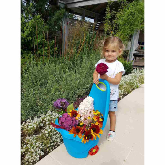 Cărucior depozitare jucării - BAYO - 60 cm - roșu