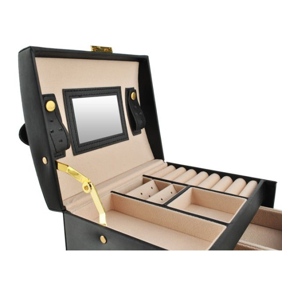 Ékszerdoboz fogantyúval Beautylushh 06348 - Fekete