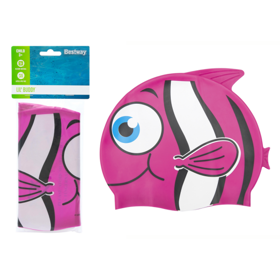 Plavecká čiapka pre deti BESTWAY 26025 Pink Fish - ružová rybička