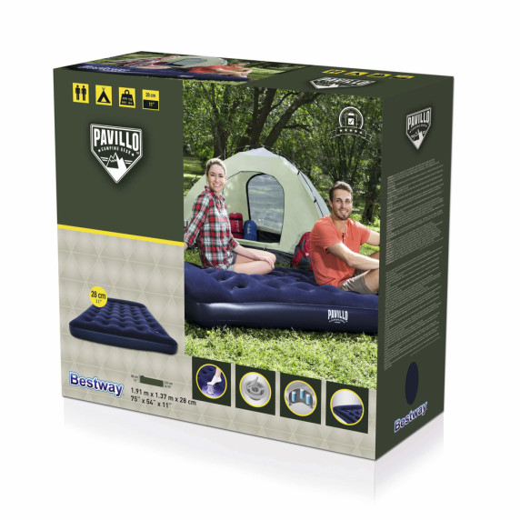 Felfújható kétszemélyes matrac pumpával 191x137x28 cm BESTWAY 67225