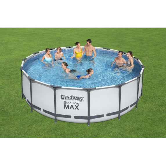 Bazén s konštrukciou 457 x 122 cm BESTWAY 56438 Steel Pro Max + kartušová filtrácia a schodíky