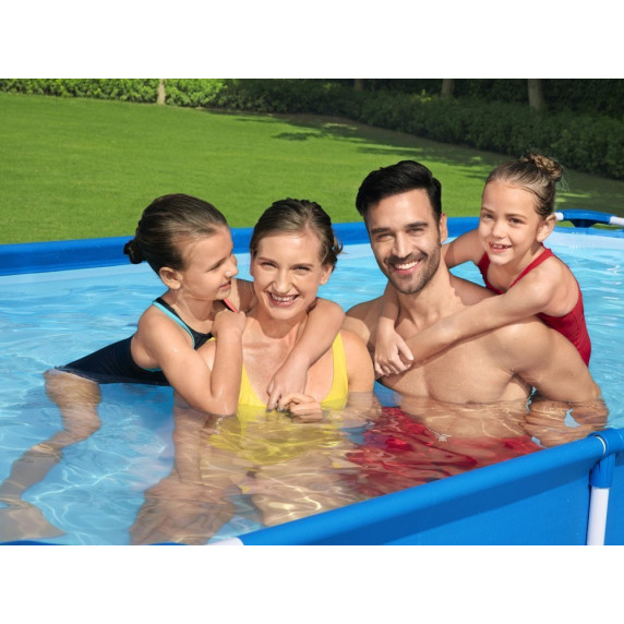 Medence papírszűrős vízforgatóval 400x211x81 cm BESTWAY 56424 Steel Pro