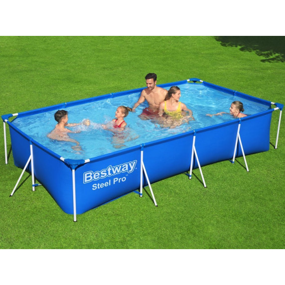 Medence papírszűrős vízforgatóval 400x211x81 cm BESTWAY 56424 Steel Pro