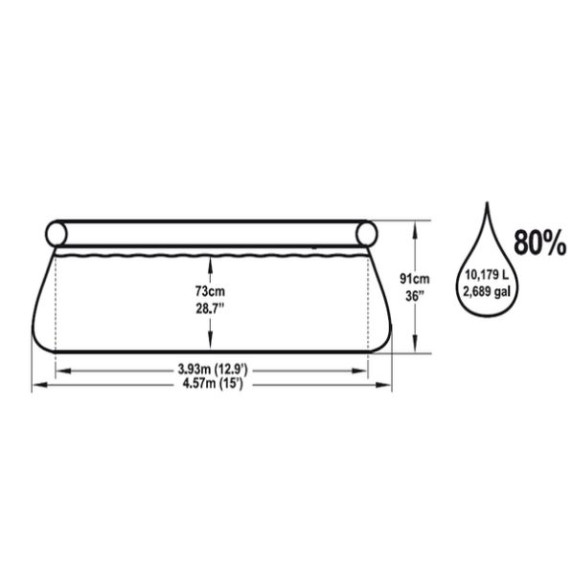 BESTWAY Fast Set samonosný rodinný bazén s kartušovou filtráciou 457 x 91 cm 57124
