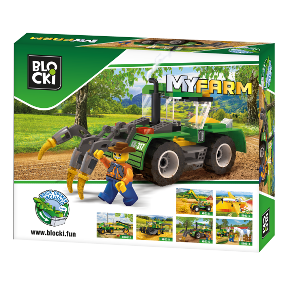 Építőjáték BLOCKI MyFarm Tractor eke 85 darabos
