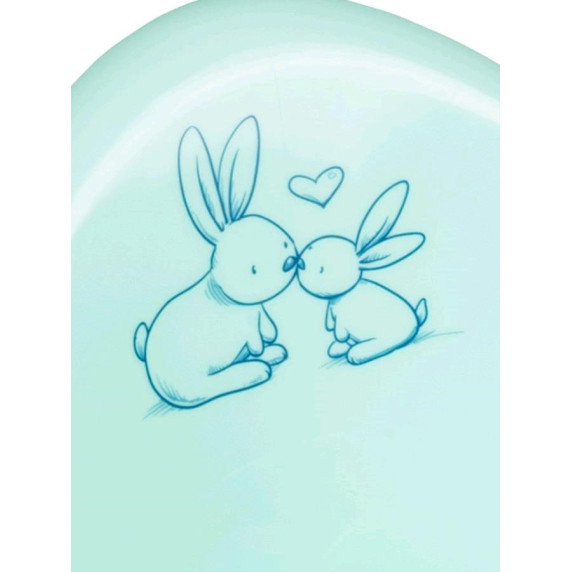 Hrajúci detský nočník s poklopom Bunny - mätový