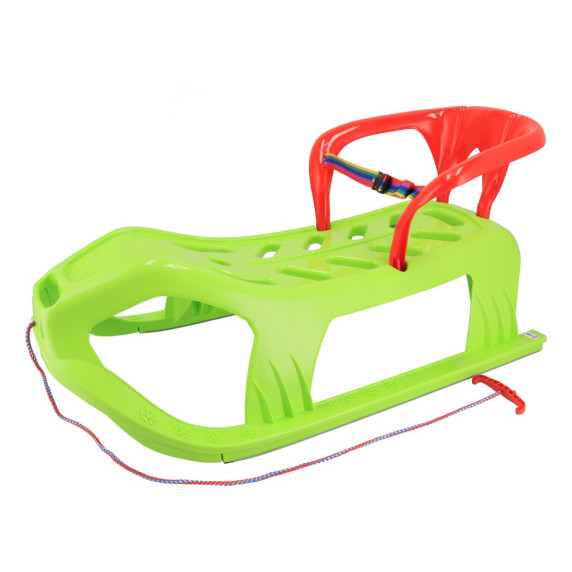 Sanie din plastic cu spătar - Baby Mix SNOW STAR - verde