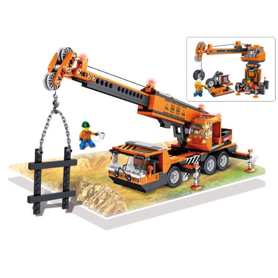 Set creativ de contrucție 475 piese - macara - CONSTRUCTION 640003C