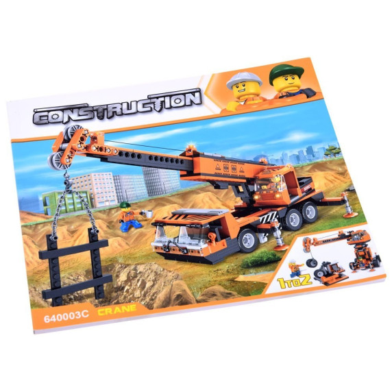 Set creativ de contrucție 475 piese - macara - CONSTRUCTION 640003C