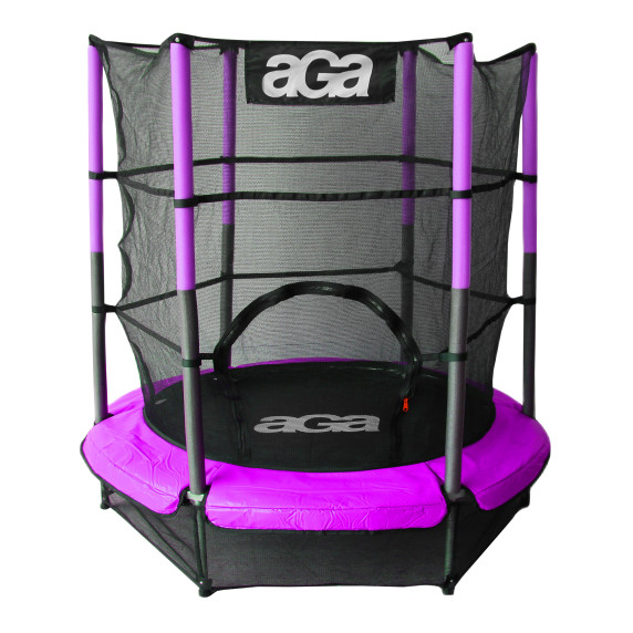 Trambulină Aga MR1140-Purple pentru copii de 140 cm cu plasă de siguranță - violet