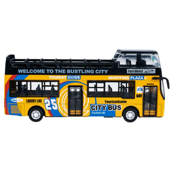 Játék autóbusz Inlea4Fun DIE CAST - Sárga