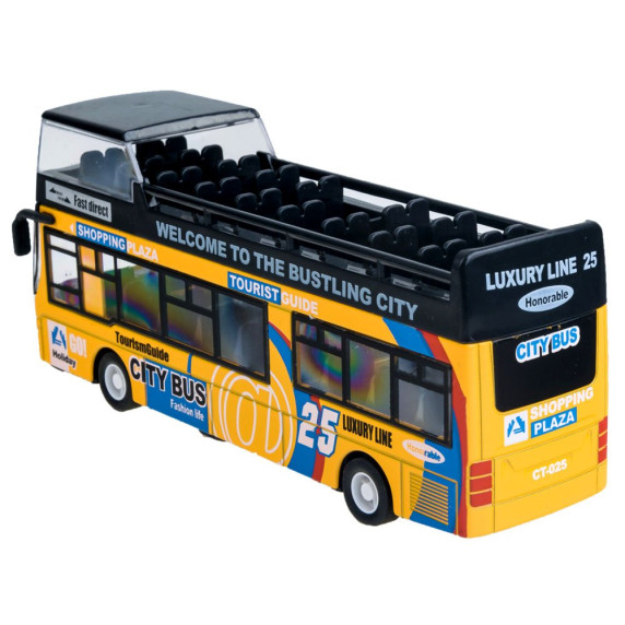 Játék autóbusz Inlea4Fun DIE CAST - Sárga