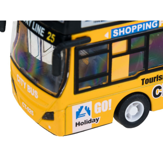 Játék autóbusz Inlea4Fun DIE CAST - Sárga
