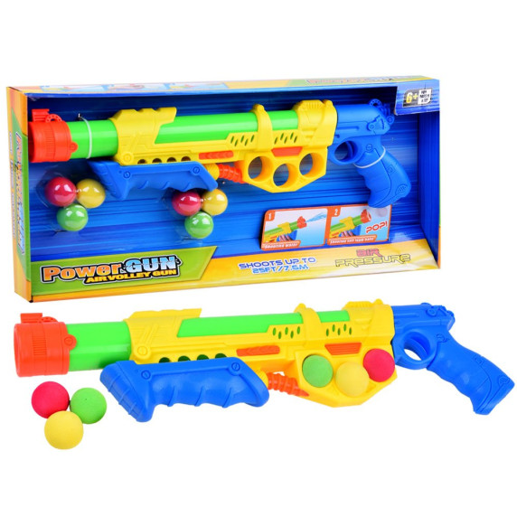 Vízipisztoly és szivacslövő fegyver 2az1-ben Inlea4Fun POWER GUN - Sárga