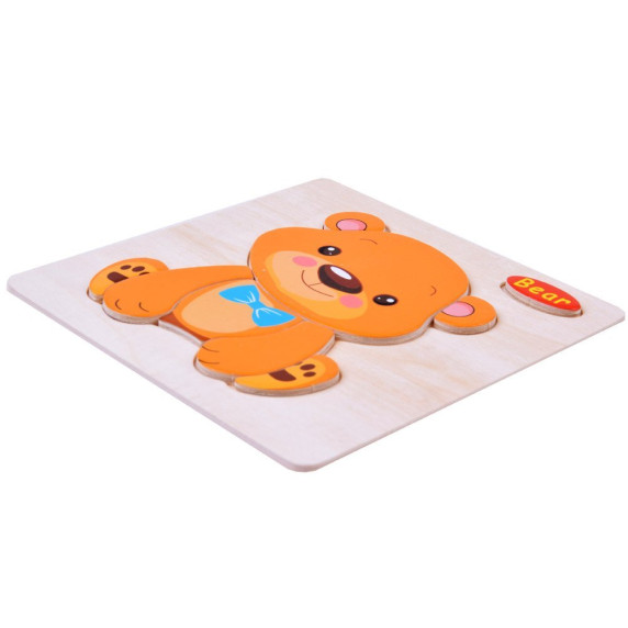 Puzzle din lemn - ursuleț  - Inlea4Fun