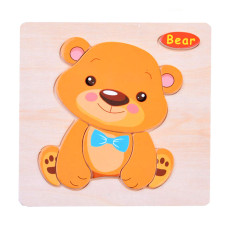 Puzzle din lemn - ursuleț  - Inlea4Fun - 