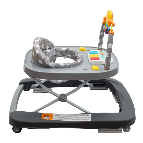 Bébikomp szilikon kerekekkel New Baby Forest Kingdom - Szürke