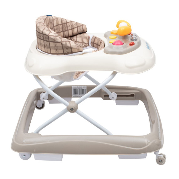 Detské chodítko s volantom a silikónovými kolieskami Baby Mix - béžové