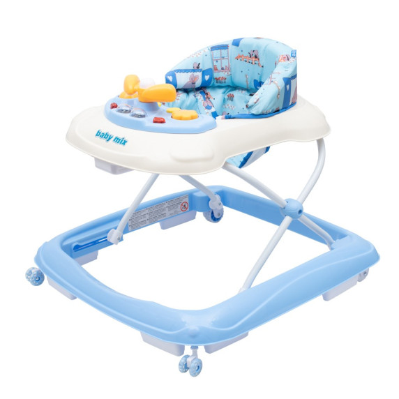 Bébikomp kormánykerékkel Baby Mix - világos kék