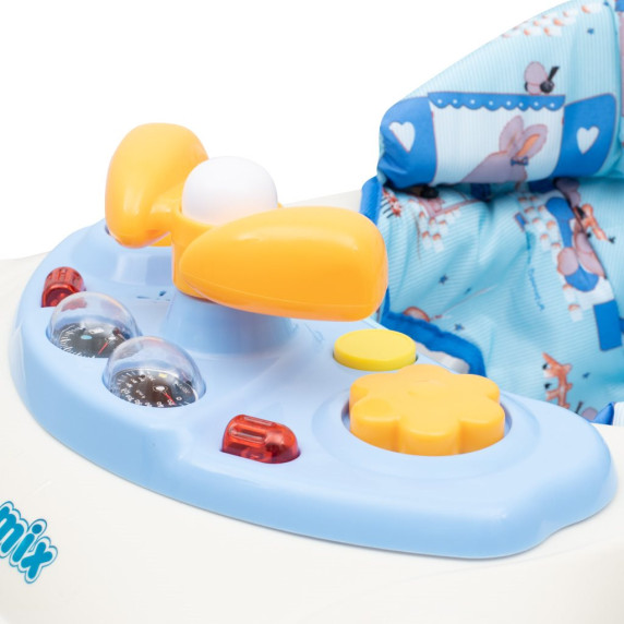 Bébikomp kormánykerékkel Baby Mix - világos kék