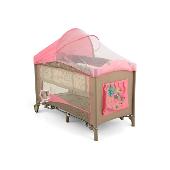 Utazóágy Milly Mally Mirage Deluxe pink cow - rózsaszín tehénkés