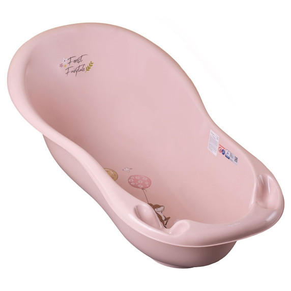 Cadă anatomică cu scurgere - TEGA - roz - 100 cm