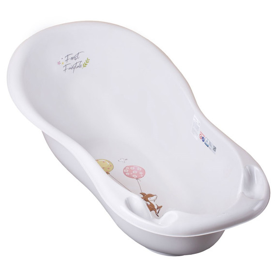 Cadă anatomică cu scurgere - TEGA - 100 cm - alb