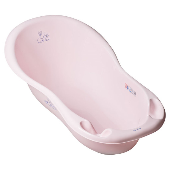 Cadă anatomică cu scurgere - TEGA LUX Bunny - roz