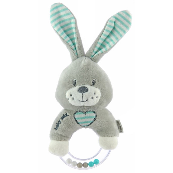 Csörgő plüss bébijáték Baby Mix nyuszi - menta zöld