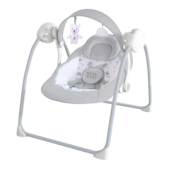 Detské hojdacie lehátko NEW BABY TEDDY - sivé