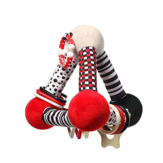 Edukačná hračka Baby Ono pyramída Tiny Yoga - červená