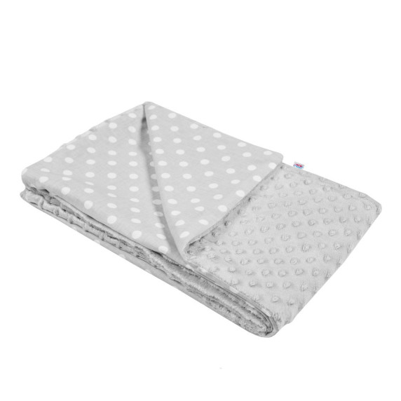 Pătură pentru copii - Minky 102x80 cm - NEW BABY - gri