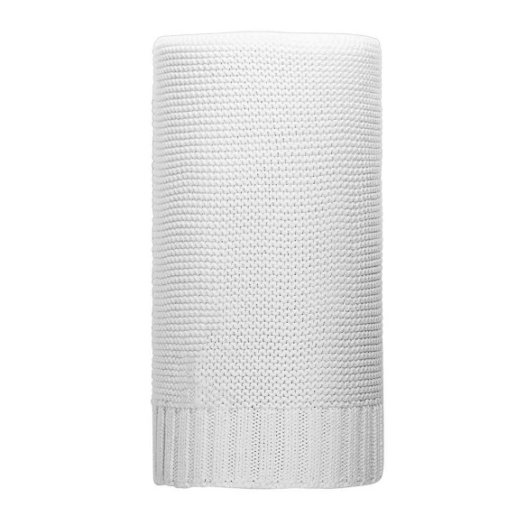 Pătură tricotată din bambus și bumbac - 100x80 cm - NEW BABY - alb