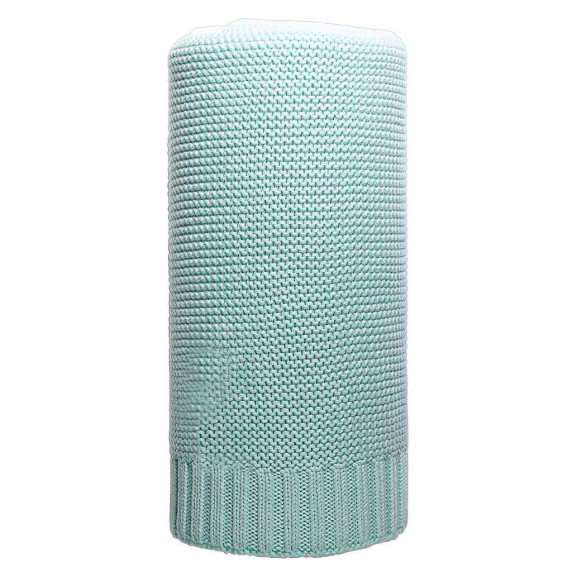 Pătură tricotată din bambus și bumbac - 100x80 cm - NEW BABY - mentă