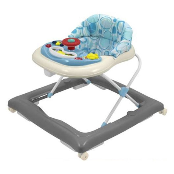 Bébikomp kormánykerékkel Baby Mix - szürke/kék