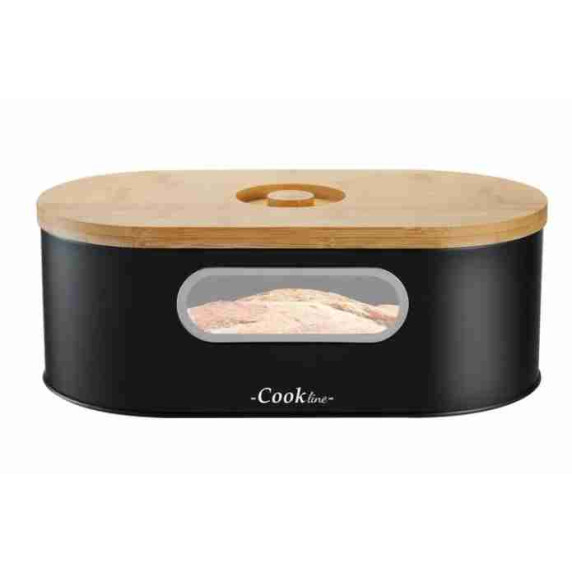 Kenyértartó bambusz fedéllel Cook Line ENEBRO - Fekete