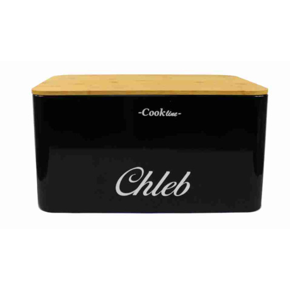 Cutie pentru pâine cu capac din bambus + cutie pentru ceai, cafea, zahăr - Cook Line RAFANO - negru