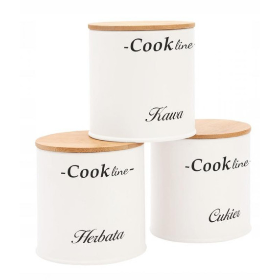 Kenyértartó + tea/kávé/cukor tárolódoboz Cook Line AGLIO - Fehér