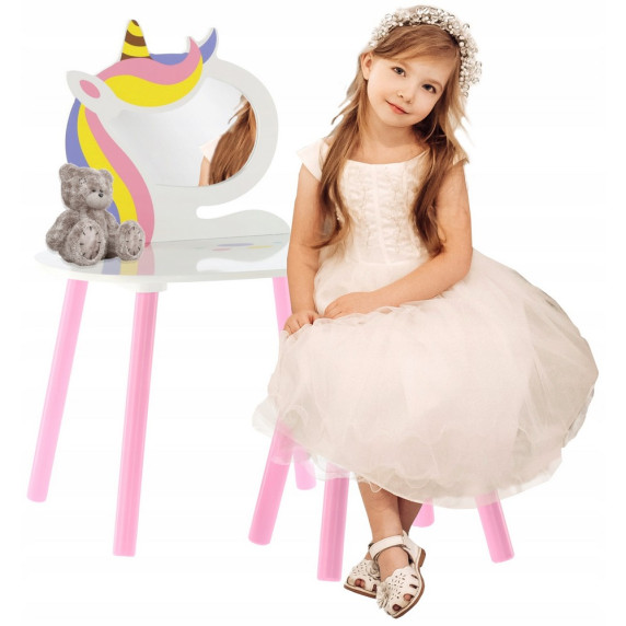 Măsuță de toaletă pentru copii, Lily - unicorn PHO4621 