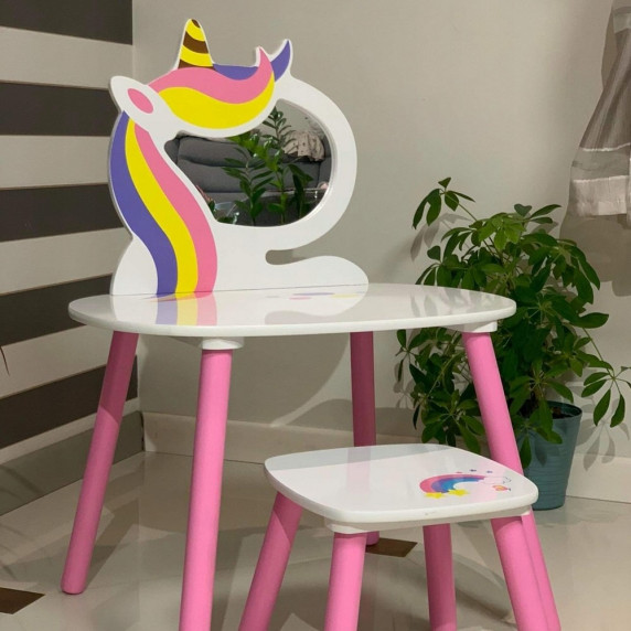 Măsuță de toaletă pentru copii, Lily - unicorn PHO4621 