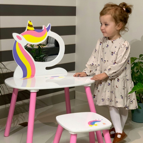 Măsuță de toaletă pentru copii, Lily - unicorn PHO4621 