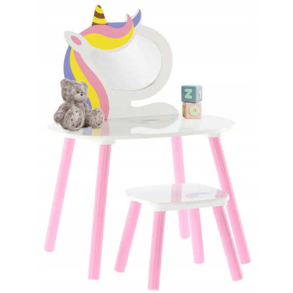 Măsuță de toaletă pentru copii, Lily - unicorn PHO4621 