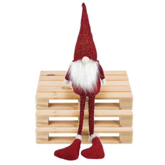 Karácsonyi manó figura 55 cm Inlea4Fun - Piros